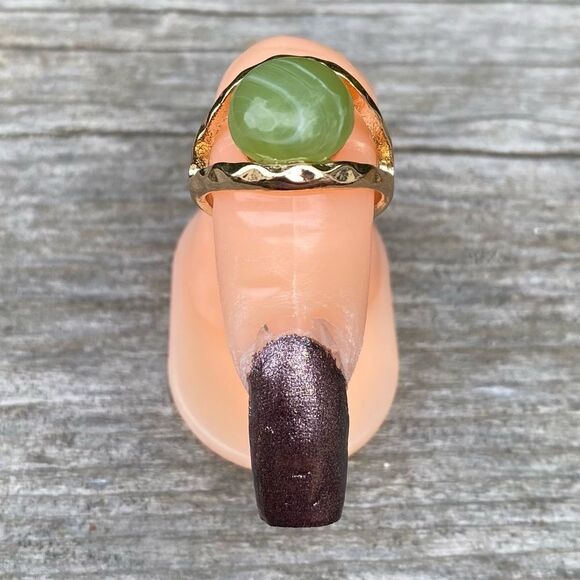 NWT New Urban Outfitters UO Gold/Green/White Five Stackable Ring Set. Size 6. - Picture 5 of 8